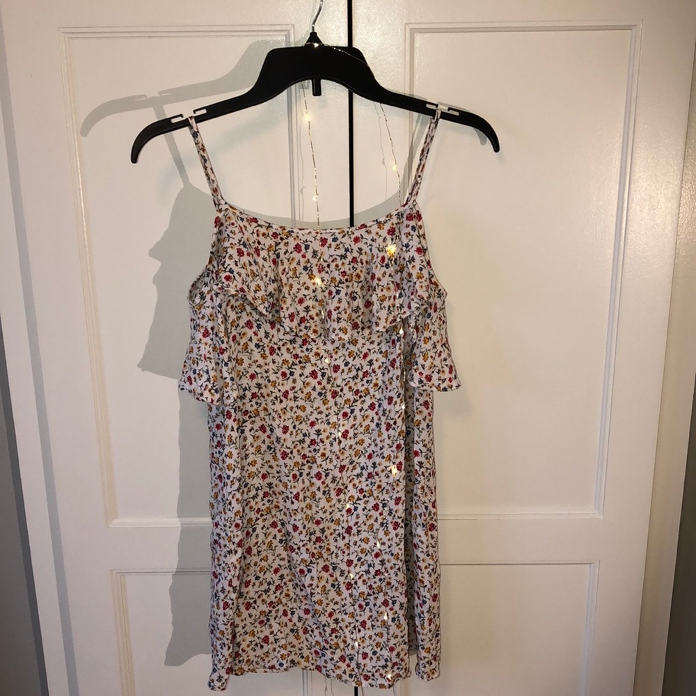 FLORAL SHOLDER-LESS DRESS